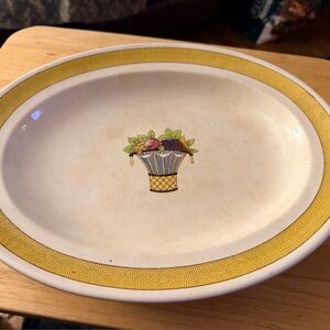 Wedgwood (Directoire Yellow) 12 5/8" OVAL PLATTER EUC clear craze